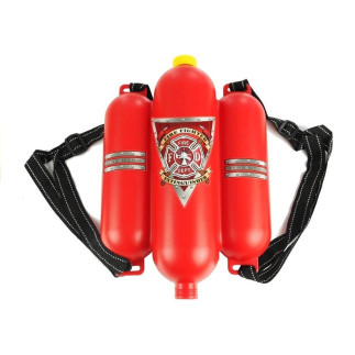 Zestaw strażaka dla dziecka kask toporek akcesoria czerwony