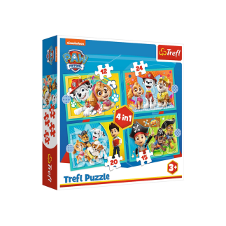 Puzzle 4w1 psi patrol wesoła ekipa psiego patrolu trefl 34346