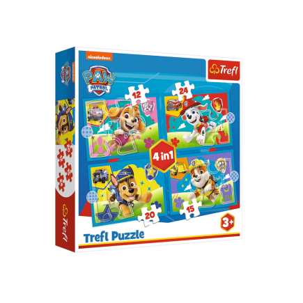 Puzzle 4w1 psi patrol biegnące pieski trefl 34628