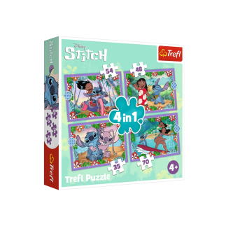 Puzzle 4w1 szalony dzień lilo & stich trefl 34633