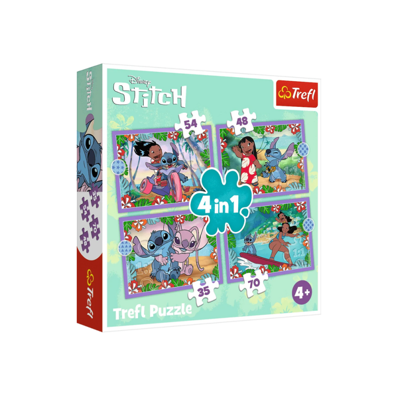 Puzzle 4w1 szalony dzień lilo & stich trefl 34633