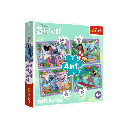 Puzzle 4w1 szalony dzień lilo & stich trefl 34633