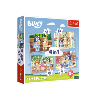 Puzzle 4w1 bluey i jej świat trefl 34637