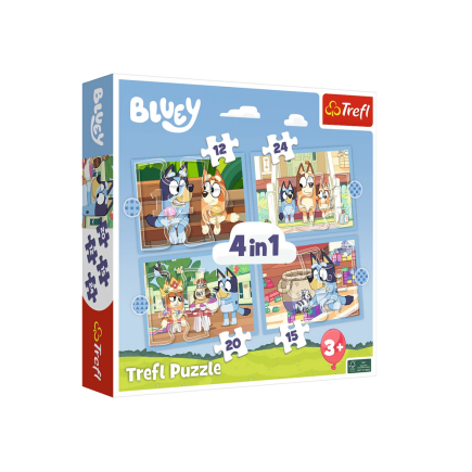 Puzzle 4w1 bluey i jej świat trefl 34637