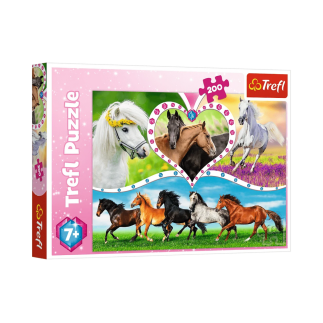 Puzzle 200 el. piękne konie trefl 13248