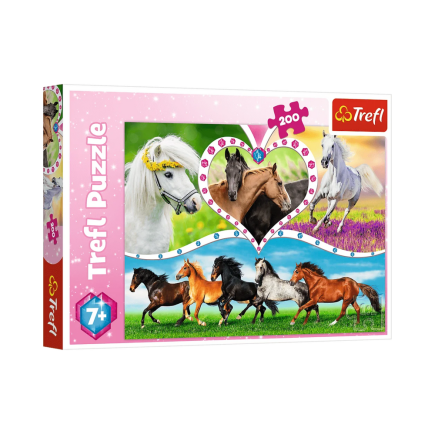 Puzzle 200 el. piękne konie trefl 13248