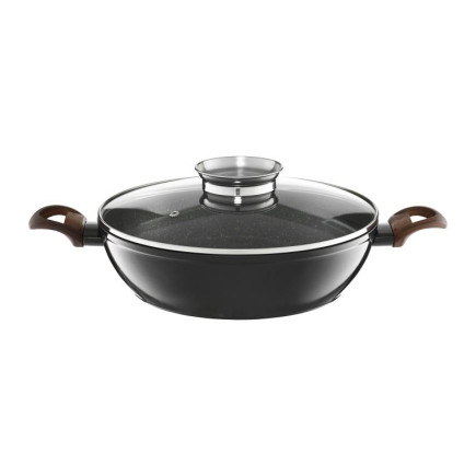 AM-DARKWOOD PATELNIA GL 28CM ALU AROMA KNOB IND