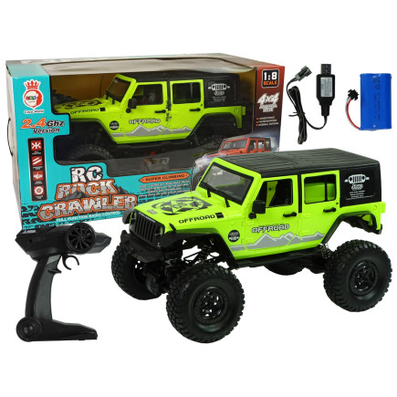 Auto terenowe rock crawler 2.4 ghz zielone amortyzatory 4x4