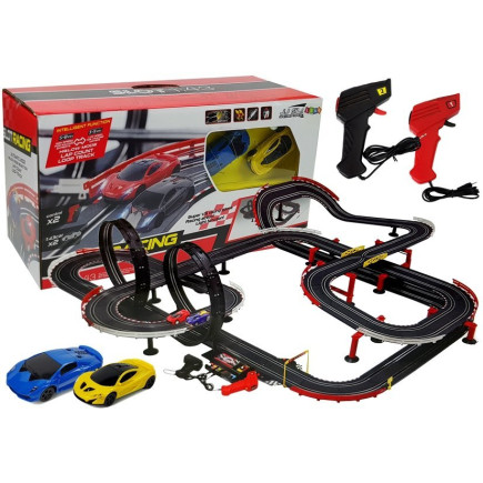 Tor wyścigowy z samochodzikami 2 autka 1420 cm turbo 1:43 kontrolery