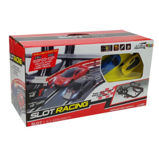 Tor wyścigowy z samochodzikami 2 autka 1420 cm turbo 1:43 kontrolery