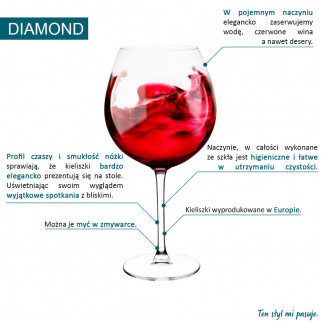 DIAMOND XXL KPL.4 KIELISZKÓW 720 ML