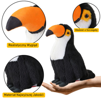 Pluszowy ptak tukan pluszak maskotka przytulanka biały 35cm
