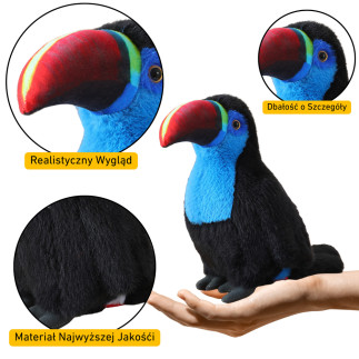 Pluszowy ptak tukan maskotka przytulanka niebieski 35cm EAN: 5905991033165