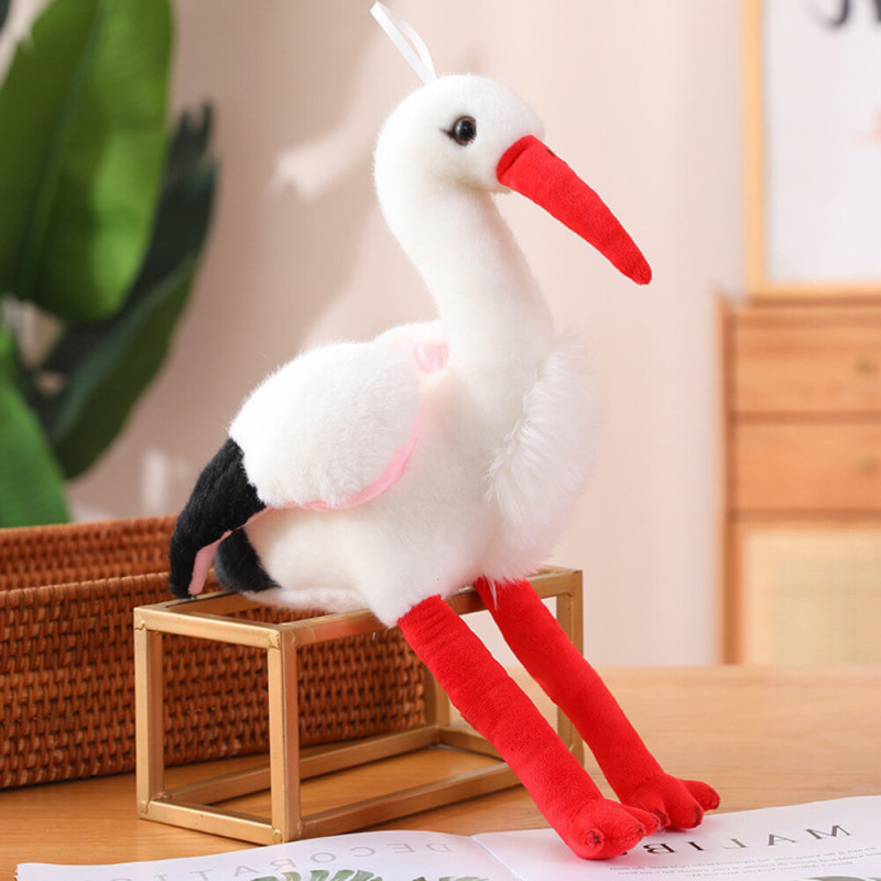 Pluszowy bocian ptak pluszak maskotka przytulanka 37cm