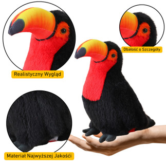 Pluszowy Tukan przytulanka czerwony 30cm - maskotka | EAN: 5905991033134