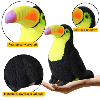 Pluszowy ptak tukan pluszak maskotka przytulanka żółty 30cm EAN: 5905991033141