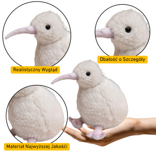 Pluszowy ptak kiwi pluszak maskotka przytulanka biały 21cm