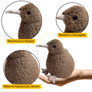Pluszowy ptak kiwi pluszak maskotka przytulanka ciemnobrązowy 21cm