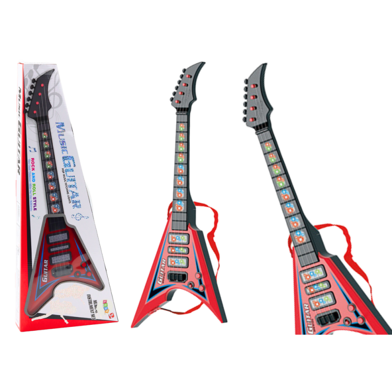 Gitara elektryczna dla dzieci światła melodie czerwona