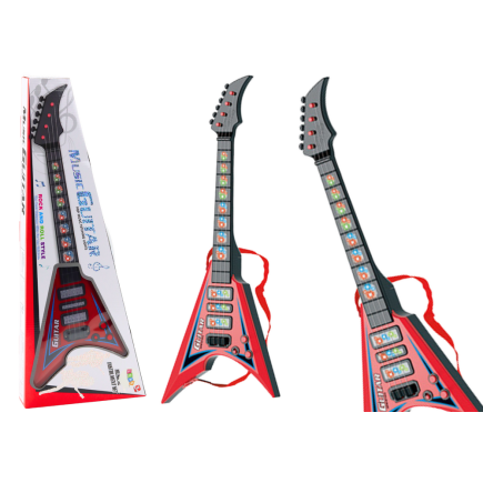 Gitara elektryczna dla dzieci światła melodie czerwona