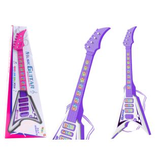 Gitara elektryczna dla dzieci światła melodie fioletowa