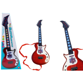 Gitara elektryczna dla dzieci światła melodie czerwona
