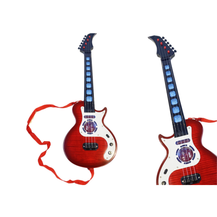 Gitara elektryczna dla dzieci z światłami i melodiami, czerwona - EAN: 5905991032588