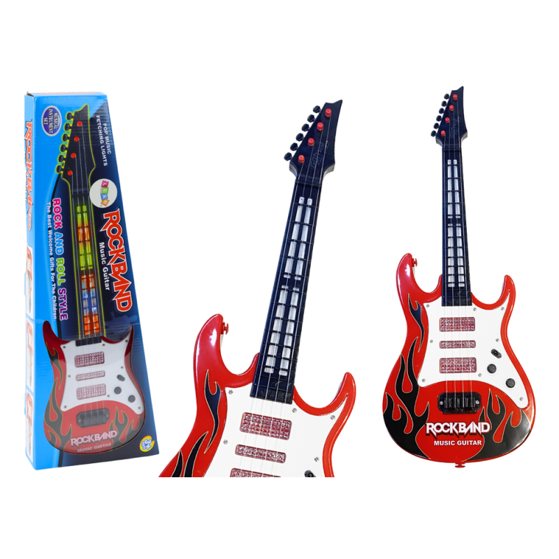 Gitara elektryczna dla dzieci światła melodie czerwona
