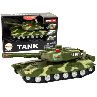 Czołg militarny napęd frykcyjny dźwięk światła