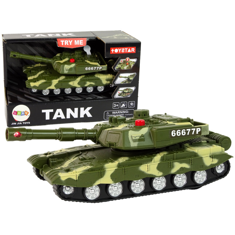 Czołg militarny napęd frykcyjny dźwięk światła