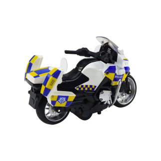 Motocykl policyjny z napędem frykcyjnym na baterie światła dźwięk