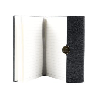 Notes biurowy na magnes notatnik w linie a5 z obiciem czarny