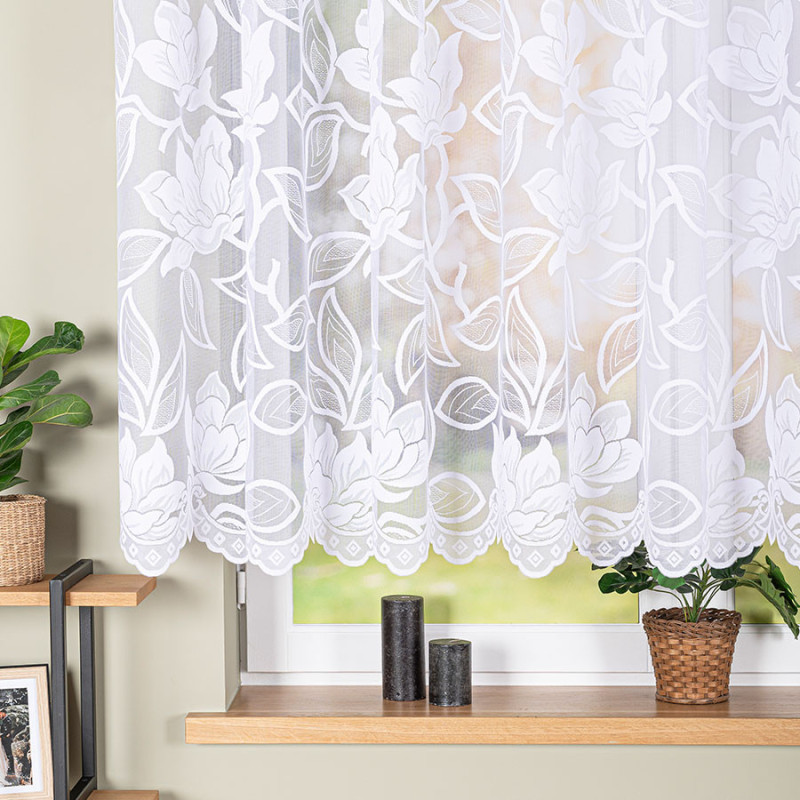 Firanka żakardowa biała 140cm wzór po całości EAN: 2010000689875