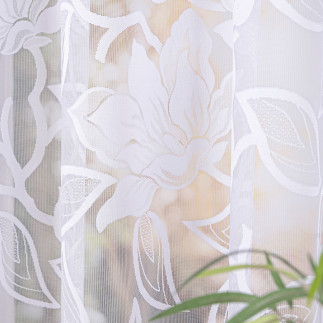 Firanka żakardowa ze wzorem po całości wysokość 140cm, kolor 001 biały