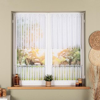 Zazdrostka haftowana panelowa na batyście 70cm, kolor biały 001, EAN: 5906450009677