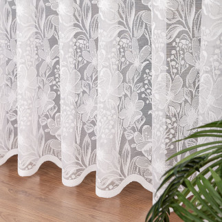 Firanka żakardowa, wysokość 250cm, kolor 001 biały