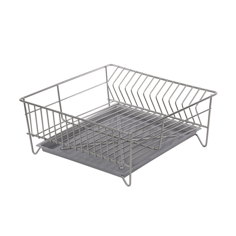 Suszarka zlewozmywakowa kwadrat 32cm srebrna z tacką EAN: 5906551041163 Suszarka zlewozmywakowa kwadrat 32cm srebrna z tacką EAN: 5906551041163