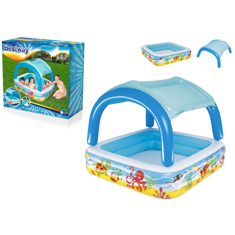 Basen dmuchany dla dzieci z daszkiem 140 x 140 x 114 cm Bestway 52192 EAN: 6942138951448 Basen dmuchany dla dzieci z daszkiem 140 x 140 x 114 cm Bestway 52192 EAN: 6942138951448