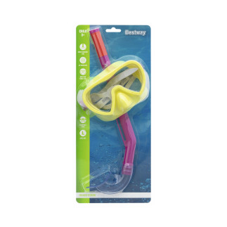 Maska z rurką do nurkowania żółto- różowa bestway 24036