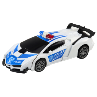 Samochód r/c Policyjny 2w1 Auto Robot z Dźwiękami i Światłami - EAN: 5905991025382