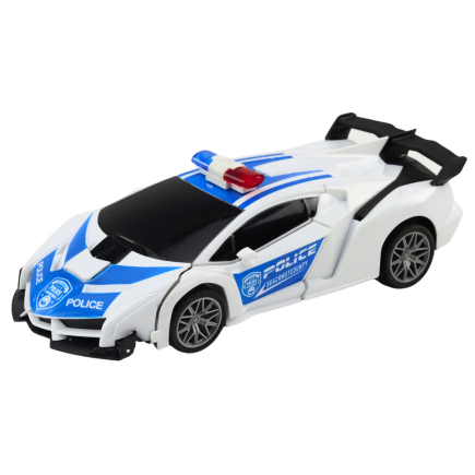 Samochód r/c Policyjny 2w1 Auto Robot z Dźwiękami i Światłami - EAN: 5905991025382