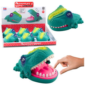 Gra zręcznościowa gryzący atakujący dinozaur zielony