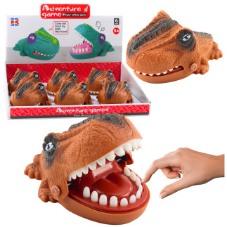 Gra zręcznościowa gryzący atakujący dinozaur brązowy