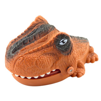 Gra zręcznościowa gryzący atakujący dinozaur brązowy