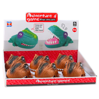Gra zręcznościowa gryzący atakujący dinozaur brązowy