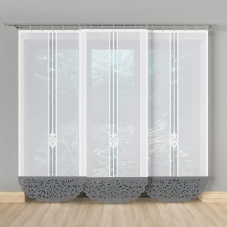 Zuriel panel żakardowy gotowy, szerokość 90 x wysokość 250cm, kolor 0gy biały z szarym