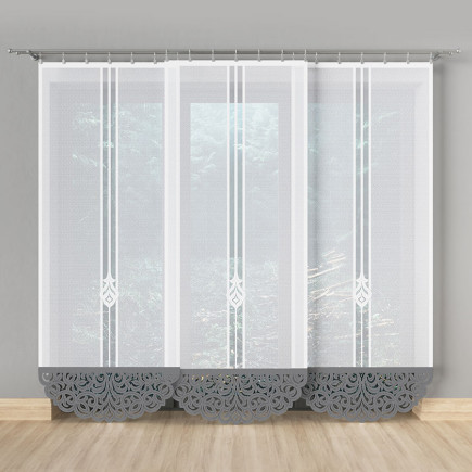 Zuriel panel żakardowy gotowy, szerokość 90 x wysokość 250cm, kolor 0gy biały z szarym