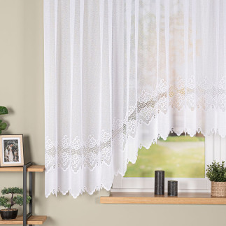 Modesta firanka żakardowa gotowa, szerokość 500 x wysokość 160cm, kolor 001 biały