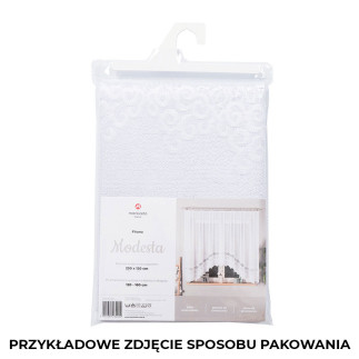 Modesta firanka żakardowa gotowa, szerokość 500 x wysokość 160cm, kolor 001 biały
