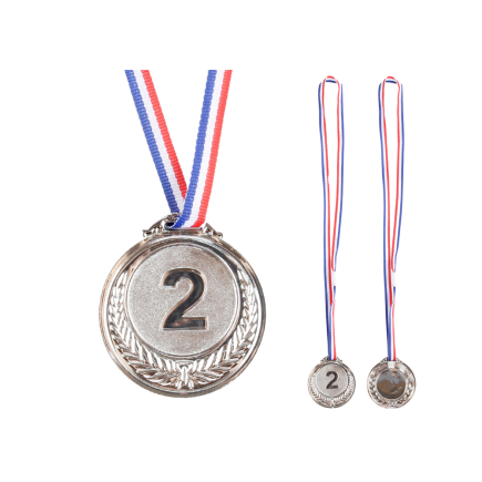 Srebrny medal drugie miejsce nagroda trofeum cynkowy 6,5cm